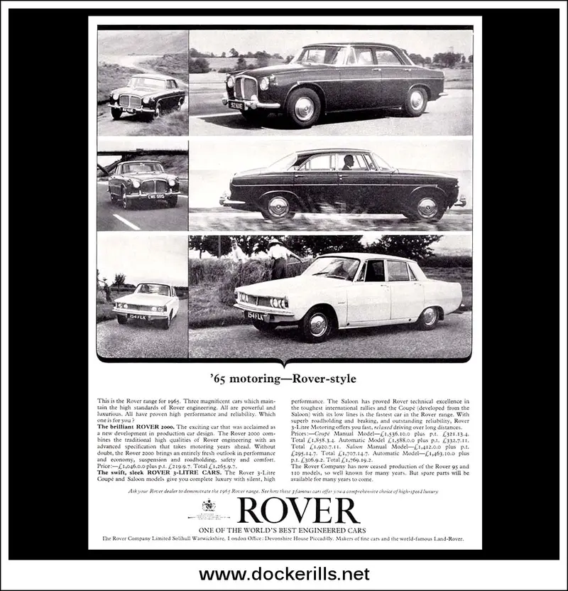Rover Model Range Preview – November 1965 Advertising Sheet 1