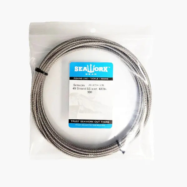 Seaworx 480 Lb 49-Strand Stainless Steel Cable – High-Tensile Rigging Cable 1