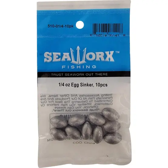 Seaworx Pre-Packaged Egg Sinkers For Saltwater Fishing 2