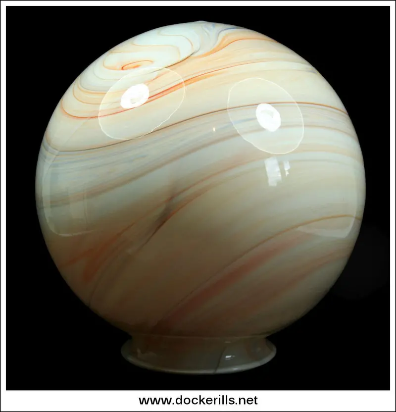 Single Hand-Marbled Vintage Glass Lamp Shade 1
