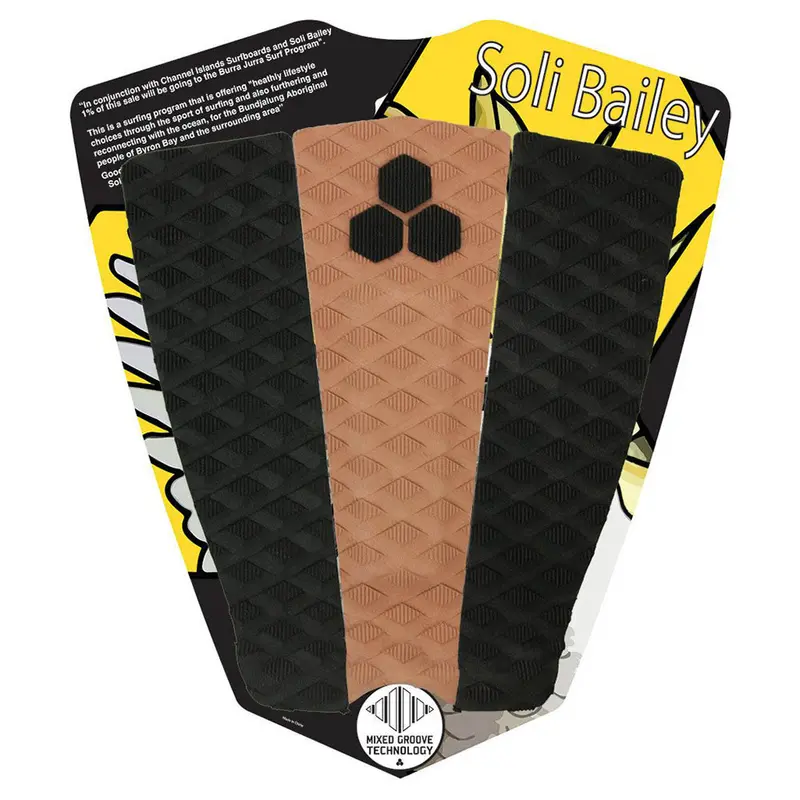 Soli Bailey Channel Islands 3-Piece Tail Pad In Black, Tan & Black 1