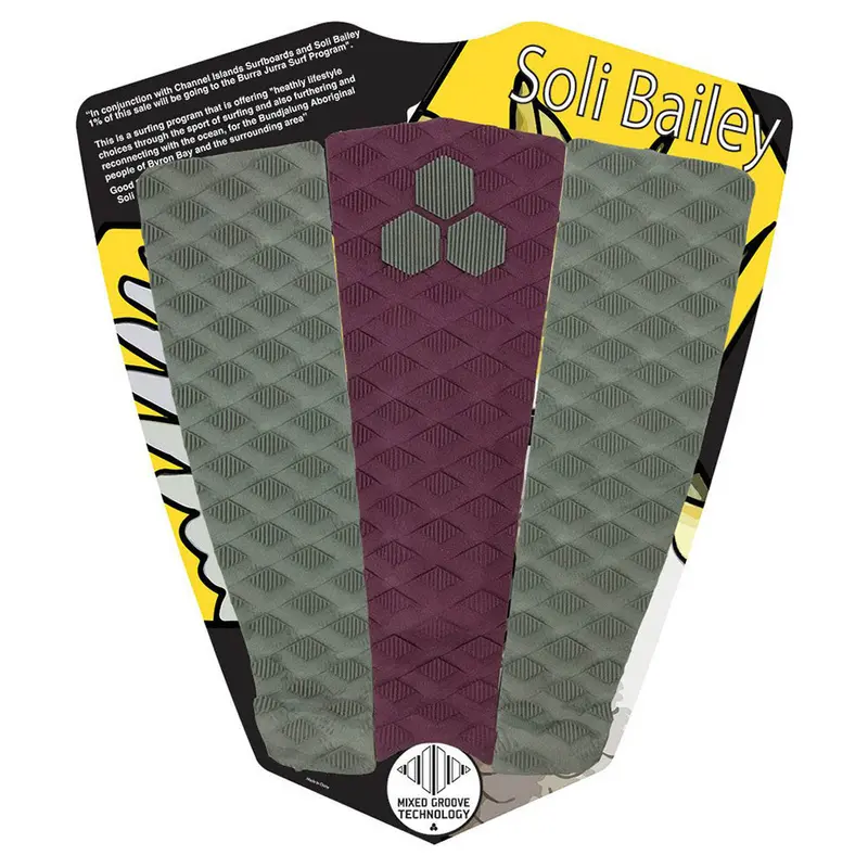 Soli Bailey Channel Islands 3-Piece Tail Pad In Grey, Maroon & Grey 1