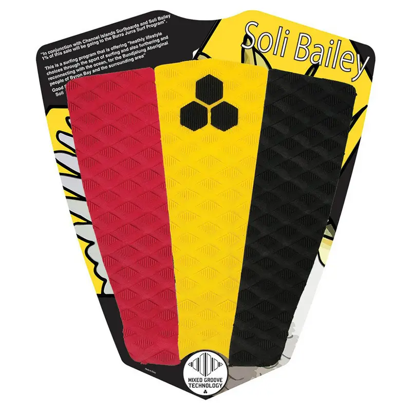 Soli Bailey Channel Islands 3-Piece Tail Pad In Red, Yellow & Black 1