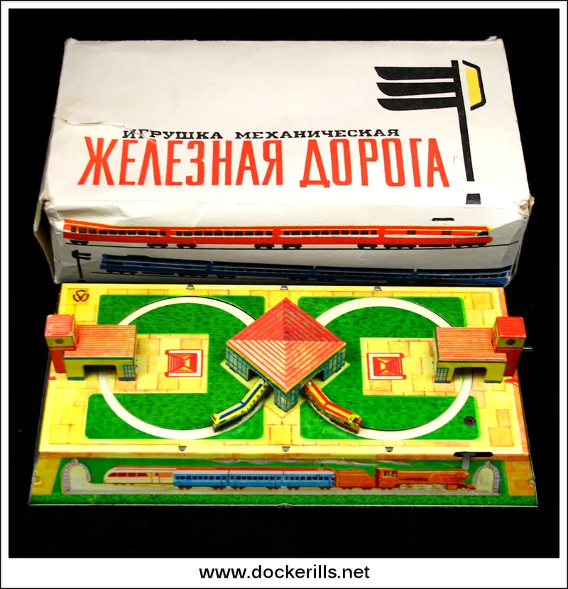 Soviet-Era Lmz Tin Train Track Set – Vintage Ussr Railway Toy 1