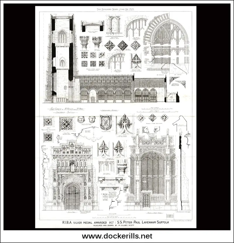 St Peter And St Paul Church Lavenham Suffolk Architectural Print 1877 1
