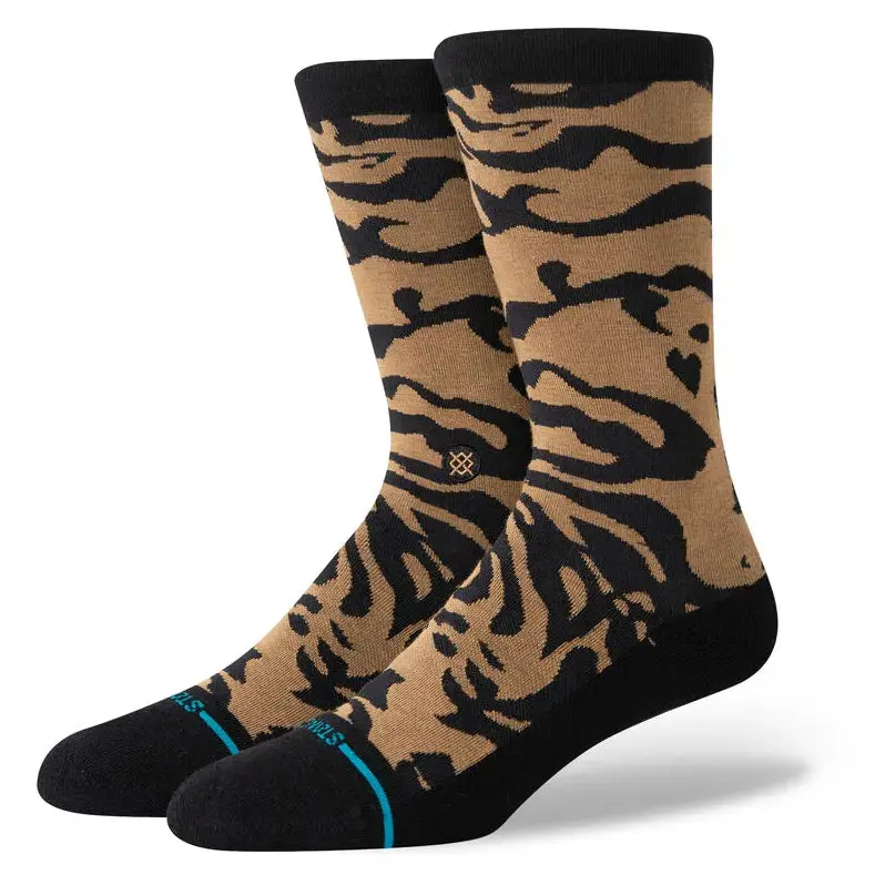 Stance Animalistic Texture Crew Socks – Black & Brown 1
