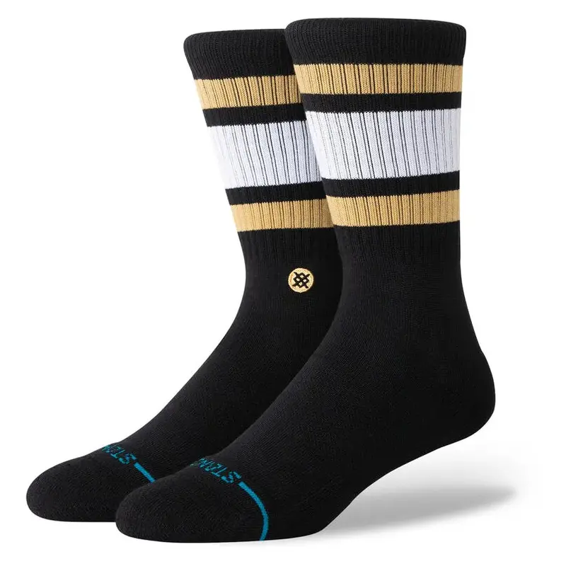 Stance Boyd Stripe Crew Socks – Black And Brown 1