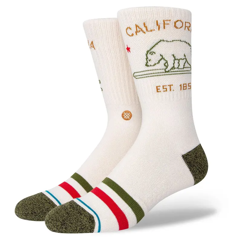 Stance California Republic 2 Off-White Crew Socks – Large 1