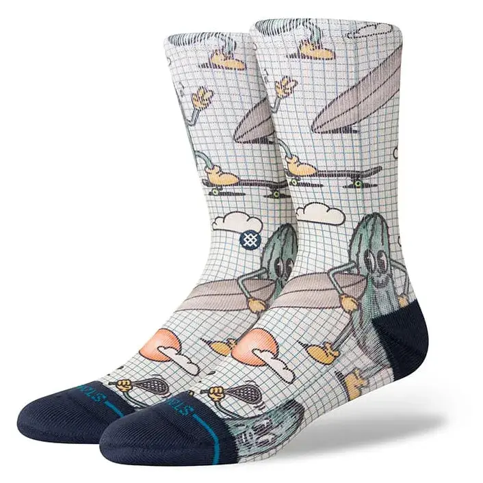 Stance Feeling Pickled Crew Socks In Warm Cream 1