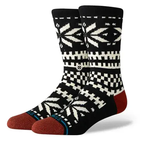Stance Flake Crew Socks – Minimalist Black Design 1