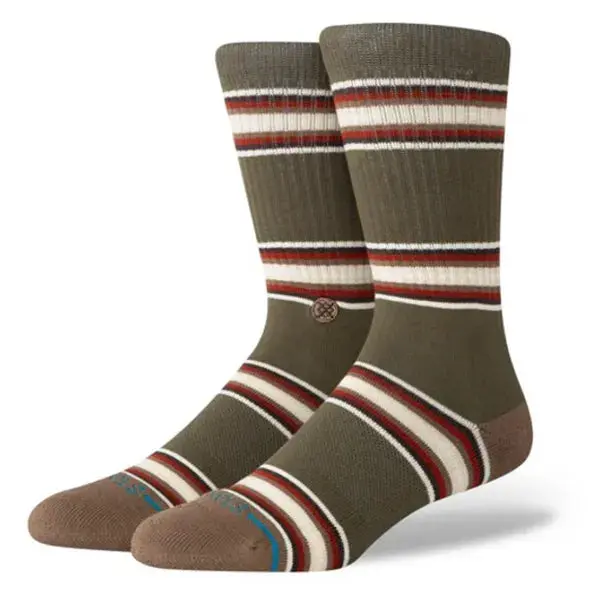 Stance Hilltop Crew Socks In Earthy Dark Green 1