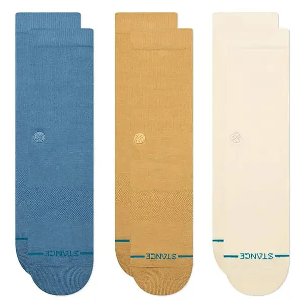 Stance Icon 3-Pack Crew Socks — Cream Neutral 1