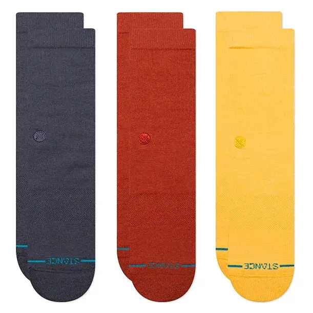 Stance Icon 3-Pack Crew Socks — Navy Blue Set 1