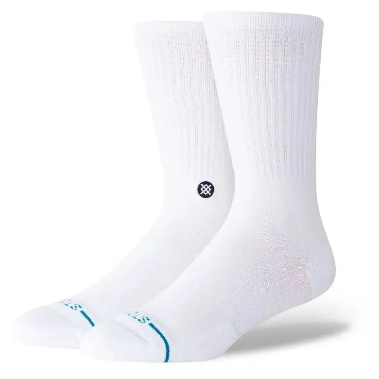 Stance Icon Crew Socks – White And Black 1