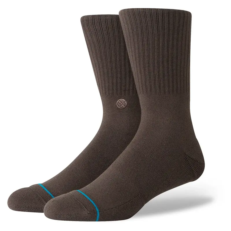 Stance Icon Dark Brown Crew Socks – Large 1