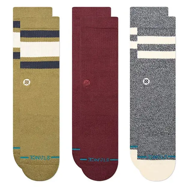 Stance Icon Mixed 3-Pack Crew Socks In Herbaceous Chive 1