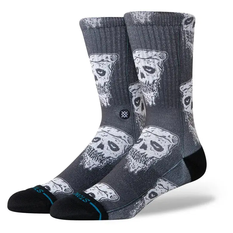 Stance Pizza Face Crew Socks – White & Black 1