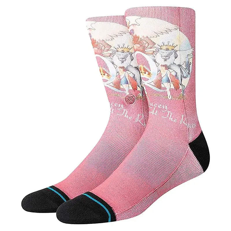 Stance Queen Collaboration Races Crew Socks – Dusty Rose 1