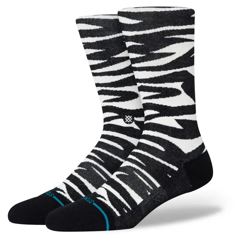 Stance Spike Contrast Black-And-White Crew Socks 1