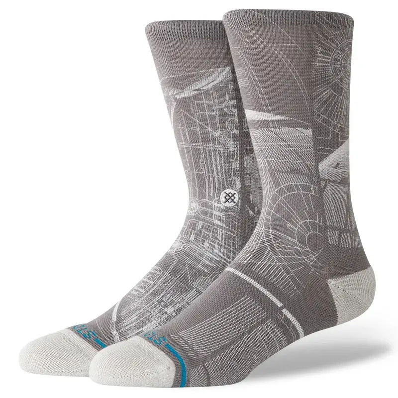 Stance Star Wars Death Star Grey Crew Socks 1