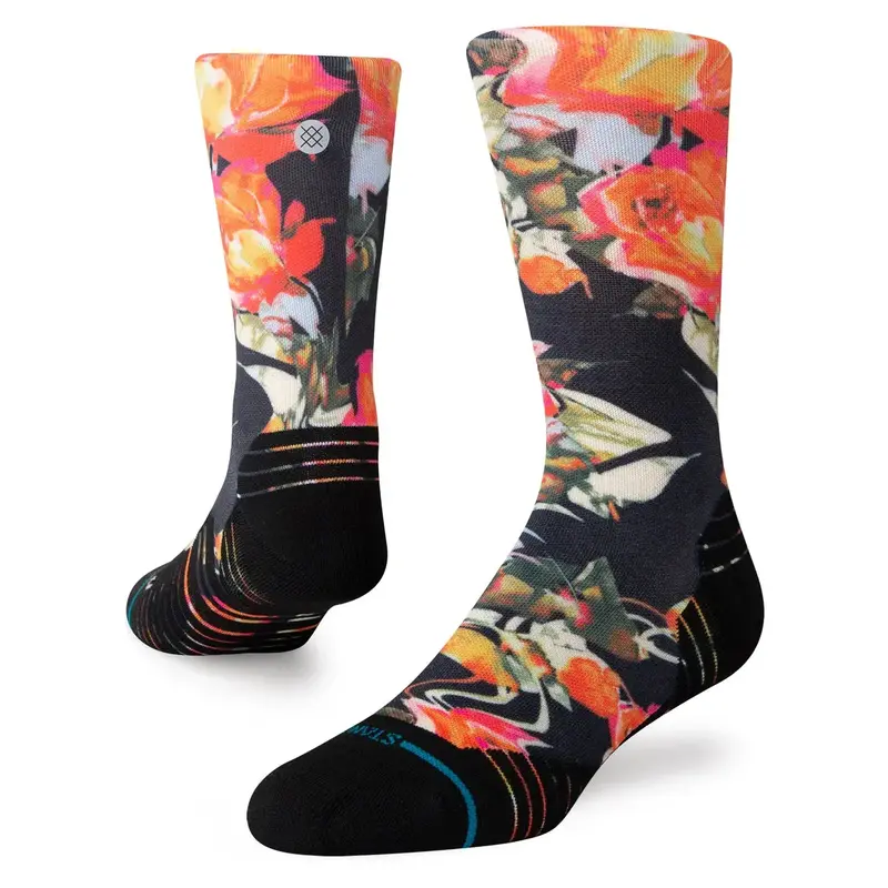 Stance Torqued Geometric Crew Socks – Black 1