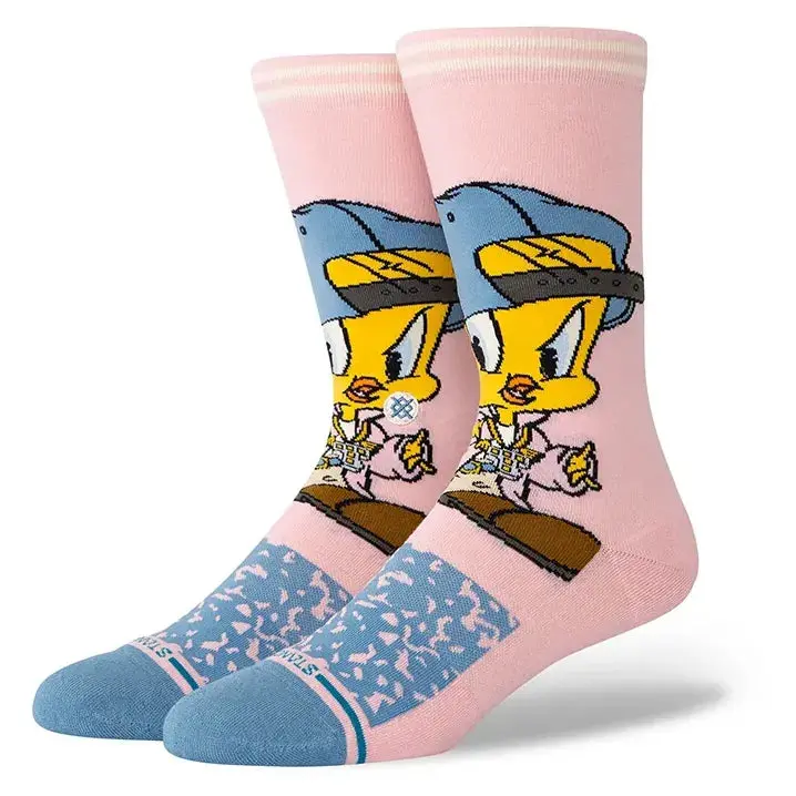 Stance Tweety Crew Socks In Vibrant Pink 1