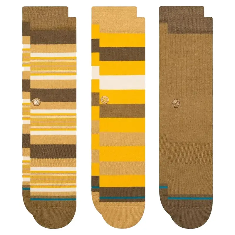 Stance Wasteland Brown 3-Pack Crew Socks 1