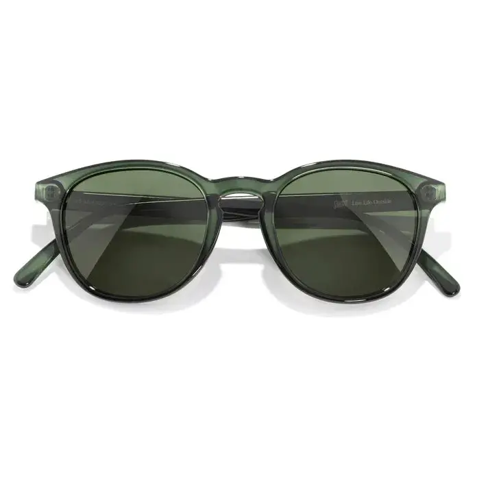 Sunski Yuba Polarized Sunglasses — Deep Green Forest Hue 1