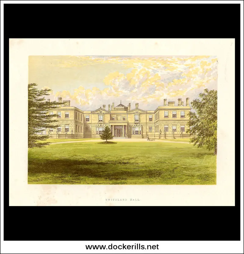 Swithland Hall Engraving – Rare 1880 Chromoxylograph, Leicestershire 1