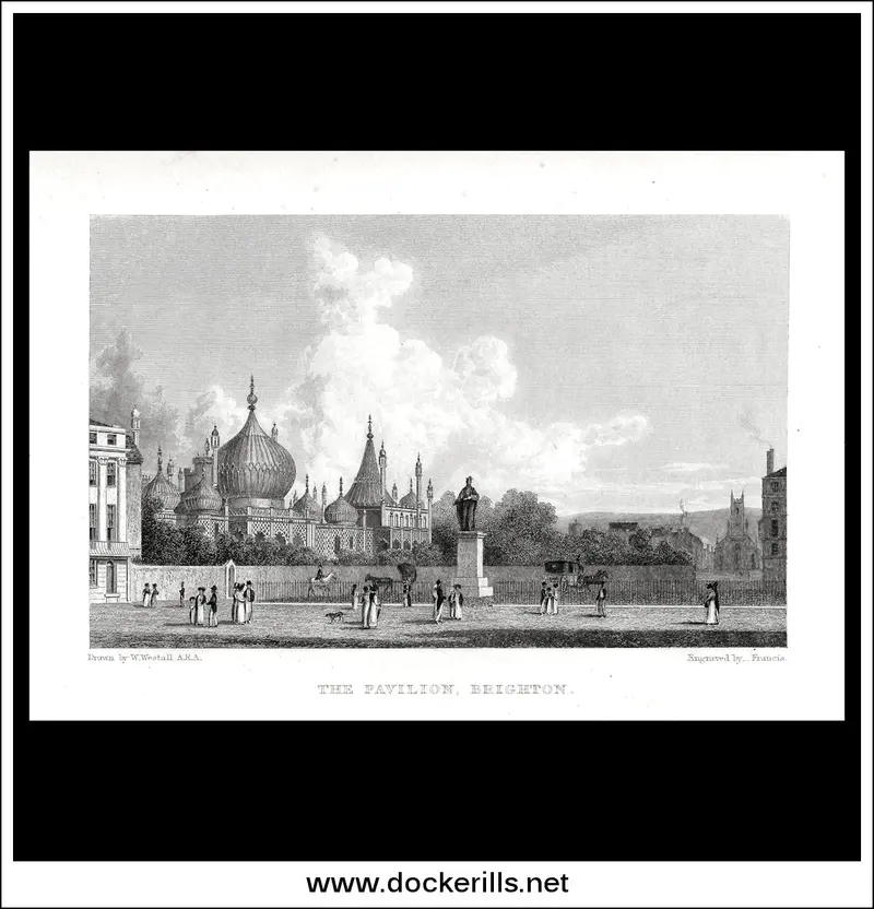 The Royal Pavilion, Brighton – Circa 1830 Steel Engraving Of Regency Landmark 1