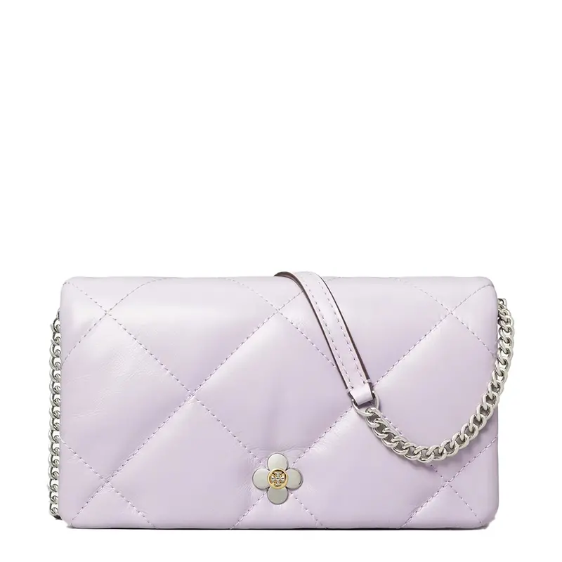 Tory Burch Kira Clover Diamond-Quilted Chain Wallet For Women 1