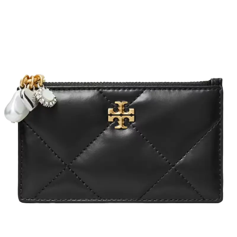 Tory Burch Kira Diamond-Quilted Zip Card Holder For Women 1