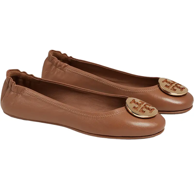 Tory Burch Minnie Travel Ballet Flat With Metal Logo Accent 1