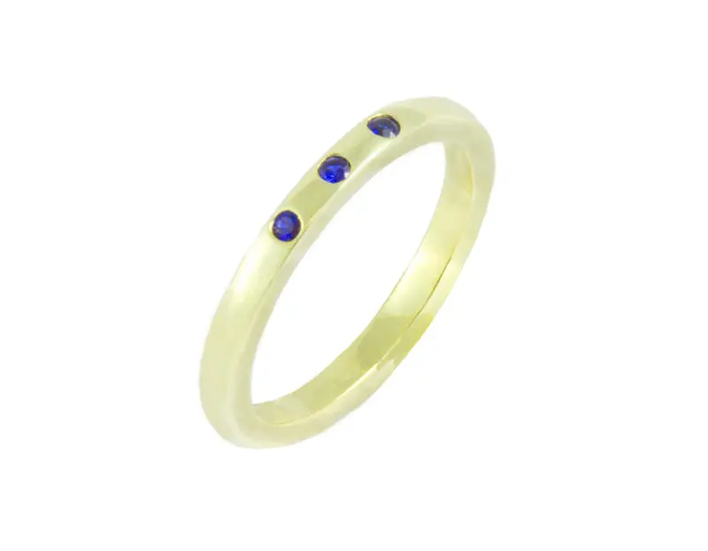 Triple Sapphire Skinny Band Ring #3 1