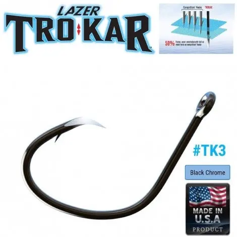 Tro-Kar Tk3 Lancet Offset Circle Hook – Ultra-Sharp, Forged Saltwater Circle Hook (Tk3)