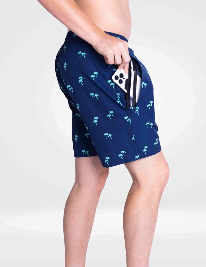 Tropical Trees Gen 1 Waterproof Swim Shorts Featuring Waterproof Compartment – Limited Quantity 1