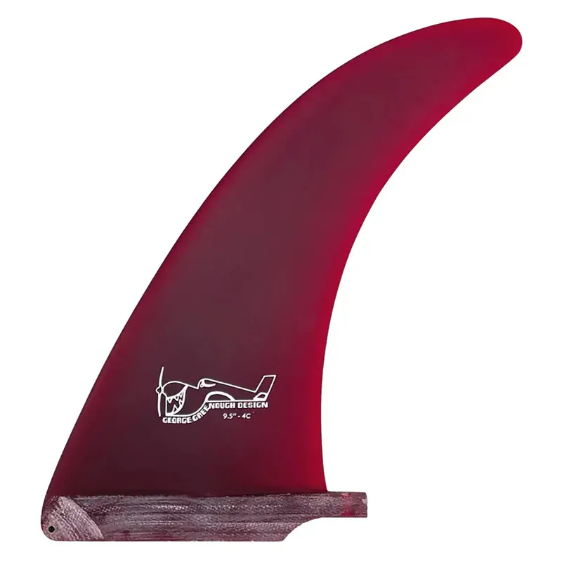 True Ames Greenough 4-C Longboard Fin – 9.5" Red 1