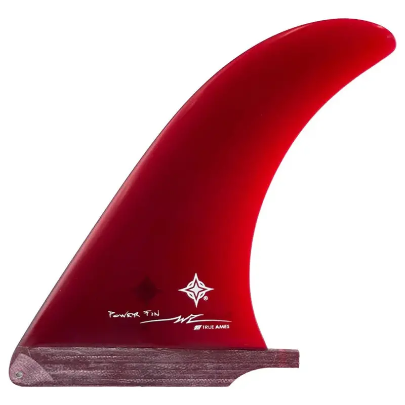 True Ames Wayne Rich Power Longboard Fin – 9.5", Bold Red 1