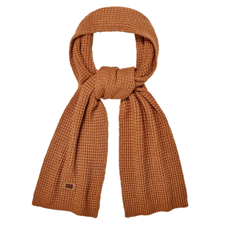 Ugg Men'S Cozy Waffle Weave Scarf In Chestnut 1
