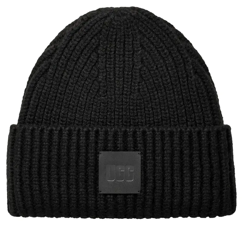 Ugg Men'S Thick-Knit Ribbed Beanie In Black 1
