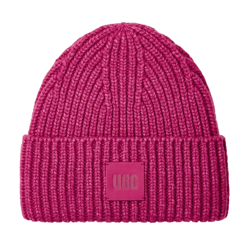 Ugg Women'S Bold Rib Knit Beanie In Chroma Pink 1