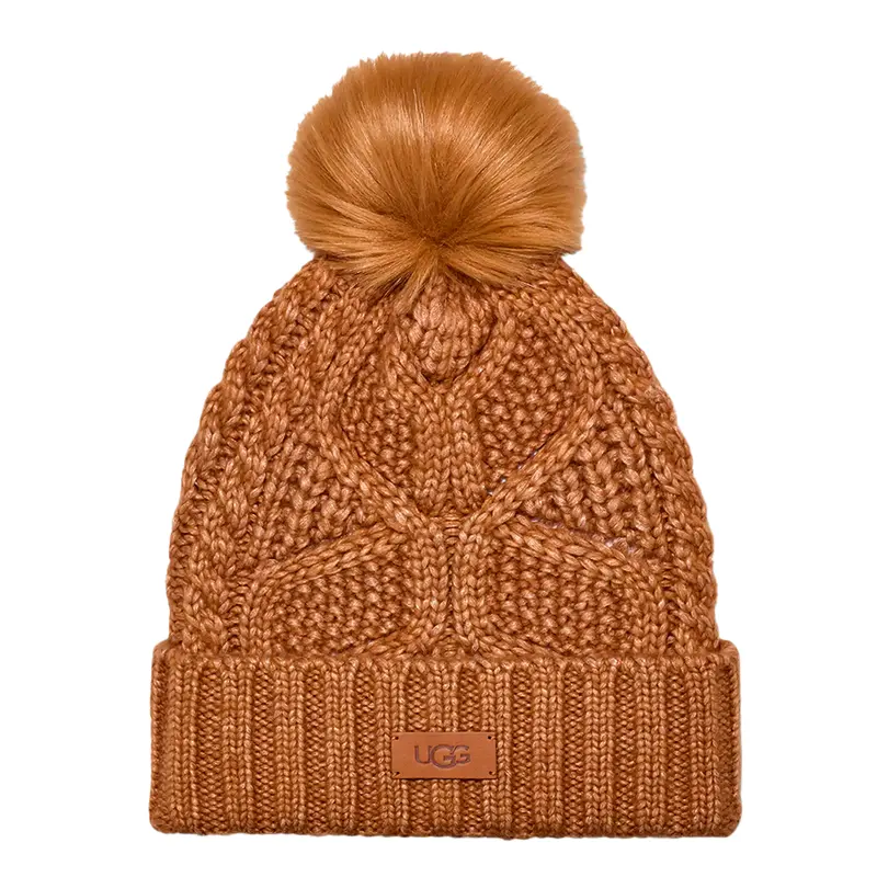 Ugg Women'S Classic Cable-Knit Beanie With Pom In Chestnut 1