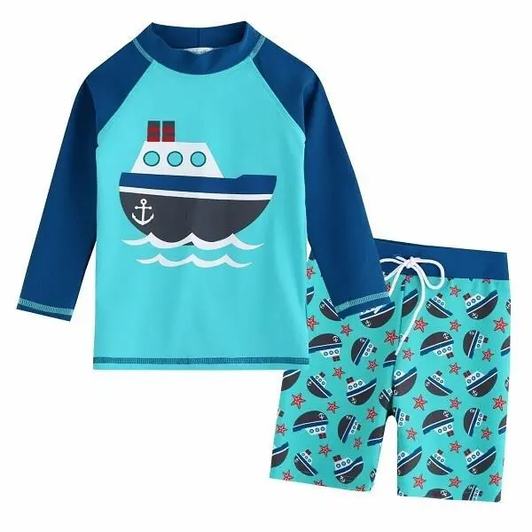 Vaenait Baby Ocean-Themed Long-Sleeve Swimsuit Set 1
