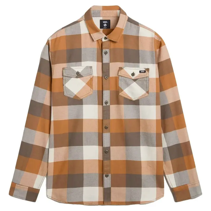 Vans Bungee Box Flannel Shirt In Brown Sugar 1