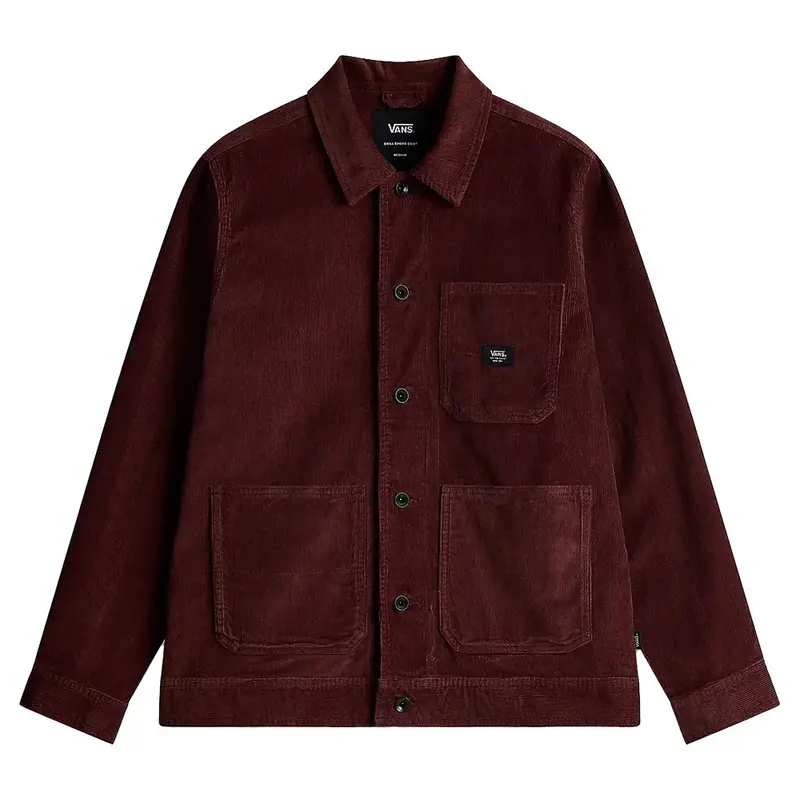 Vans Drill Corduroy Chore Coat In Bitter Chocolate 1