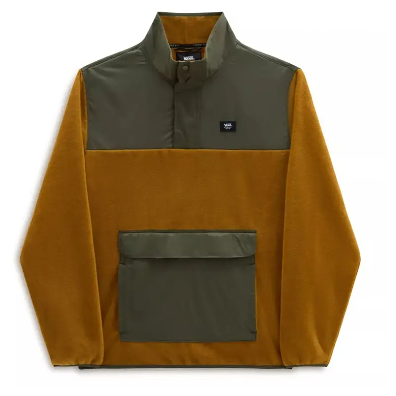 Vans Mammoth Fleece Pullover Hoodie In Golden Brown & Grape Leaf 1
