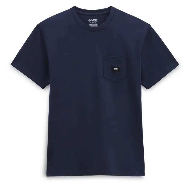 Vans Men'S Dress Blue Woven T-Shirt With Patch Pocket 1