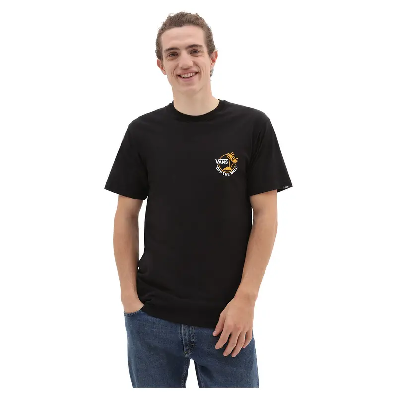 Vans Men'S Mini Dual Palm Short-Sleeve T-Shirt – Black & Yellow 1