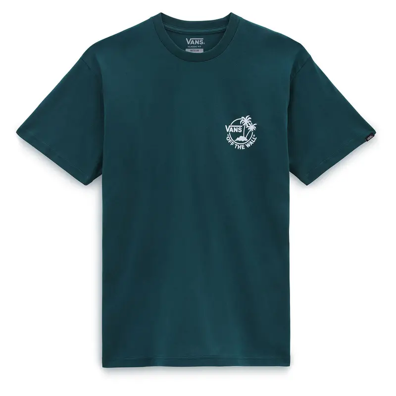 Vans Men'S Mini Dual Palm Short-Sleeve T-Shirt – Teal & White 1