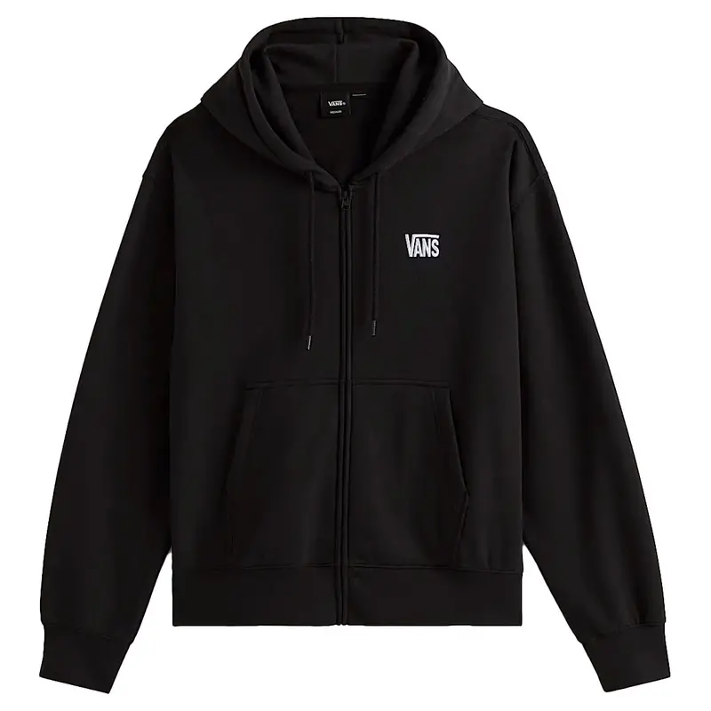 Vans Stretch Logo Full-Zip Hoodie – Black And White Contrast 1